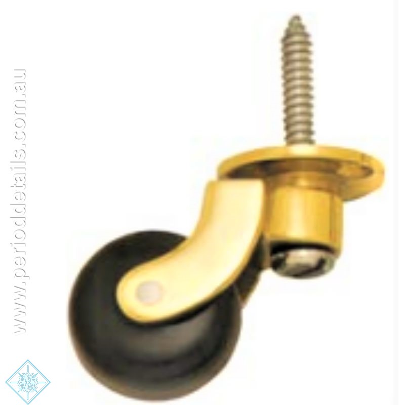 Castor Screw Plate – Brass/White Wheel – S5531 – 4 sizes - Period Details